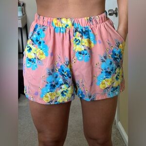 Floral high waist shorts